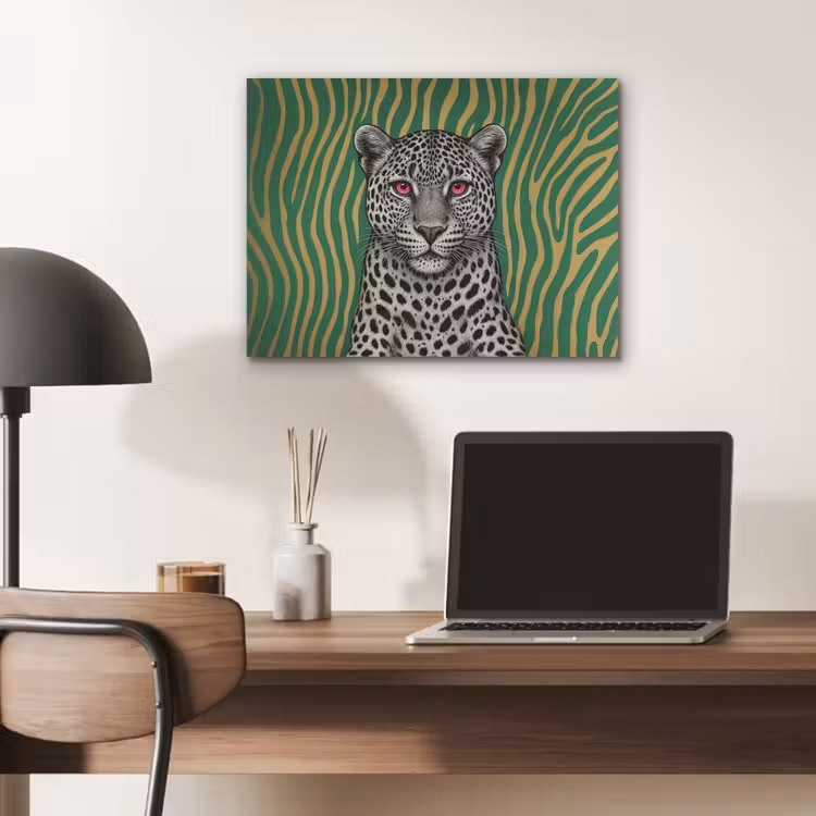 Panter - Zebrapatroon - Groen PET vilt klein -sfeer5