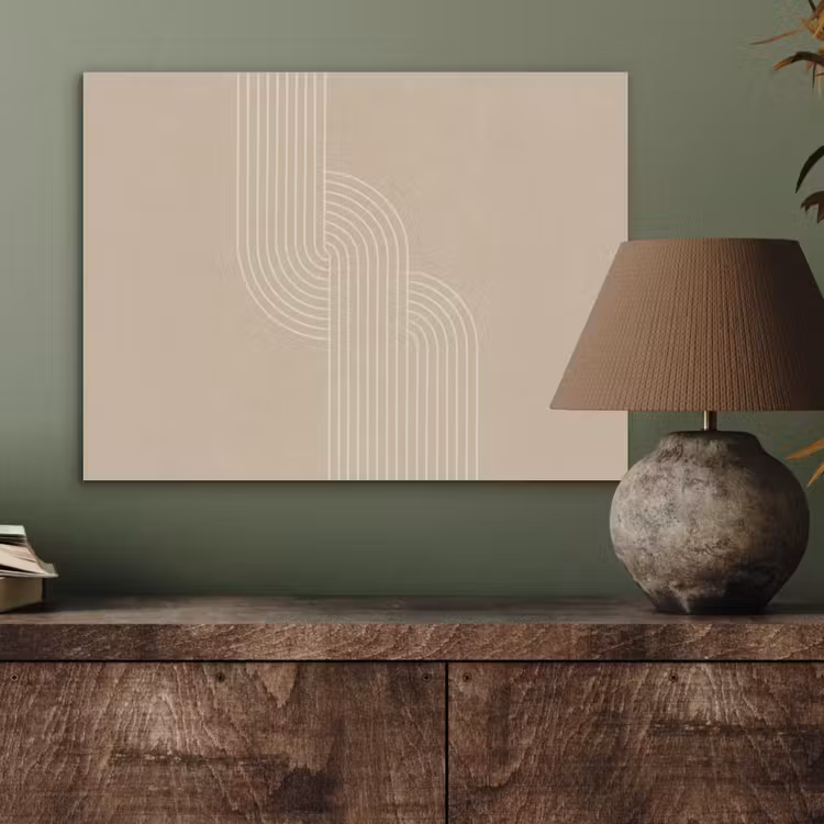 Parallelle lijnen - Lichte textuur - Beige PET vilt klein -sfeer2