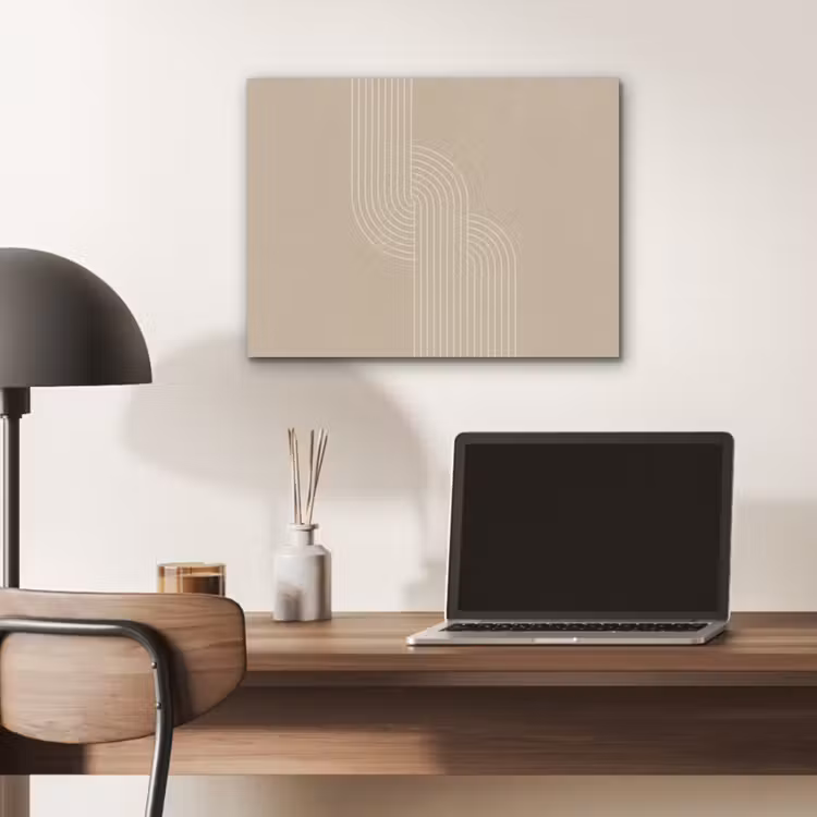Parallelle lijnen - Lichte textuur - Beige PET vilt klein -sfeer5