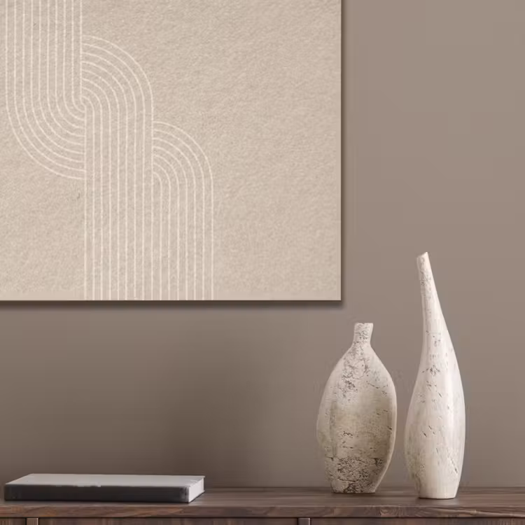 Parallelle lijnen - Lichte textuur - Beige PET vilt klein -sfeer6_closeup