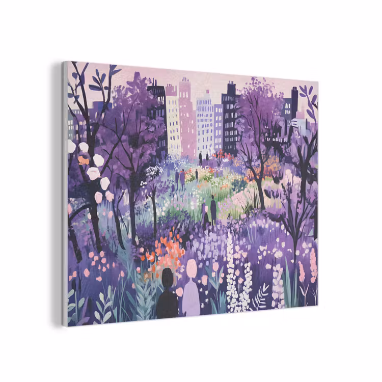 Park - Bomen - Bloemen - Gebouwen PET vilt klein -3d