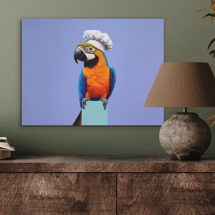 Papegaai - Koksmuts - Vogel - Leuk PET vilt klein -sfeer2