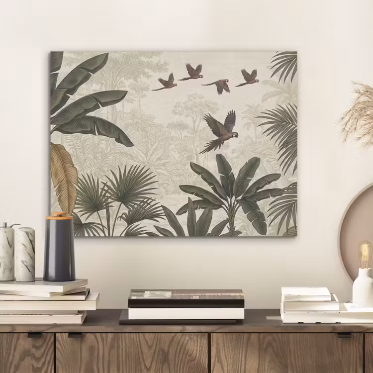Papagaaien - Jungle - Tropisch - Green PET vilt klein -sfeer1