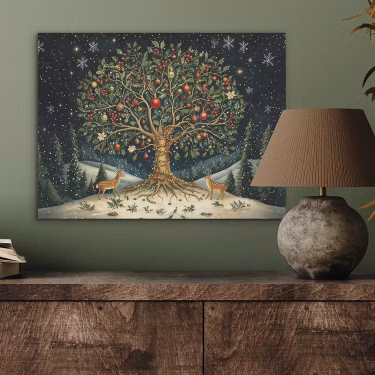 Feestboom - Winterhemel - Kleurrijk PET vilt klein -sfeer2