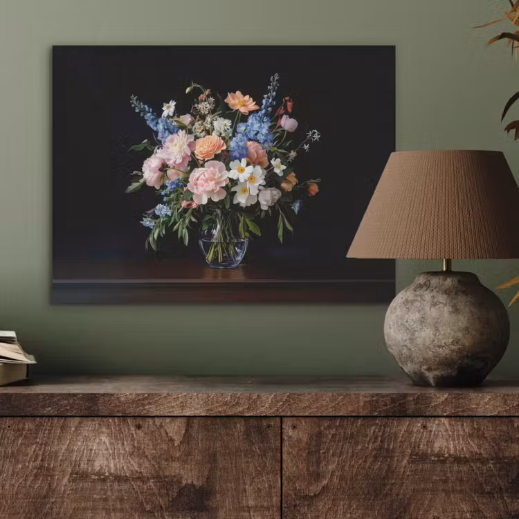 Pastel - Bloemen - Glazen - Vaas PET vilt klein -sfeer2