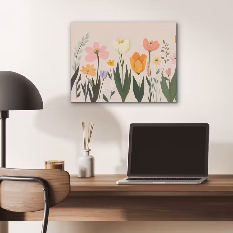 Pasteltinten - Bloemen - Illustratie PET vilt klein -sfeer5