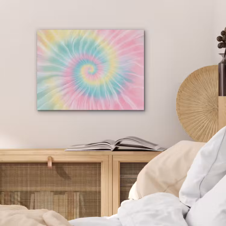 Pasteltinten - Tie dye - Roze PET vilt klein -sfeer3