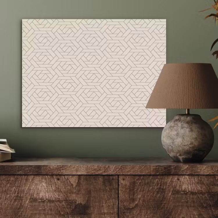 Patroon - Beige - Lijnen - Bruin PET vilt klein 837 -sfeer2