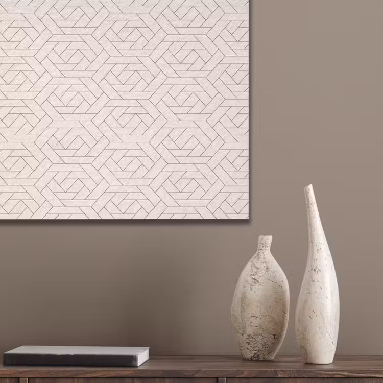 Patroon - Beige - Lijnen - Bruin PET vilt klein 837 -sfeer6_closeup