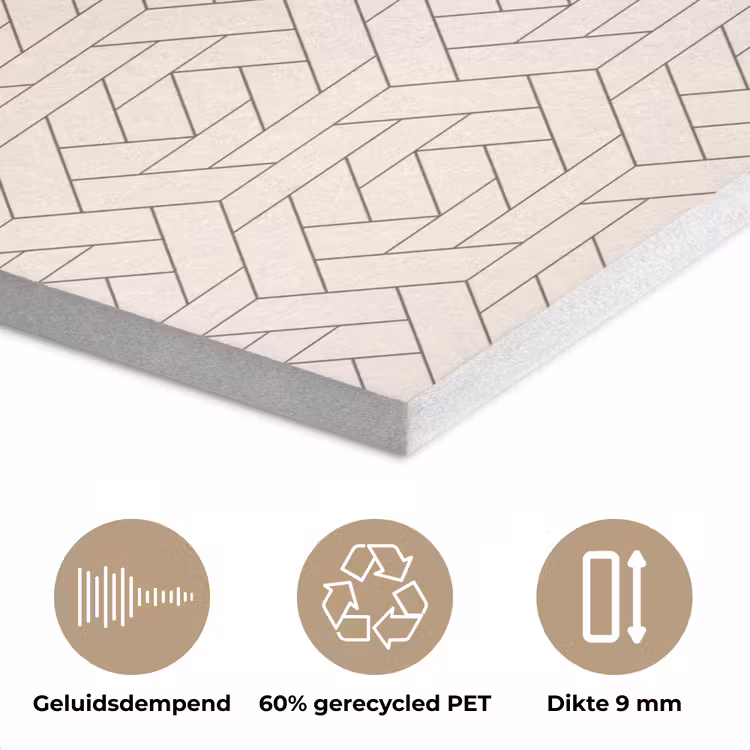 Patroon - Beige - Lijnen - Bruin PET vilt klein 837 -closeup_NL