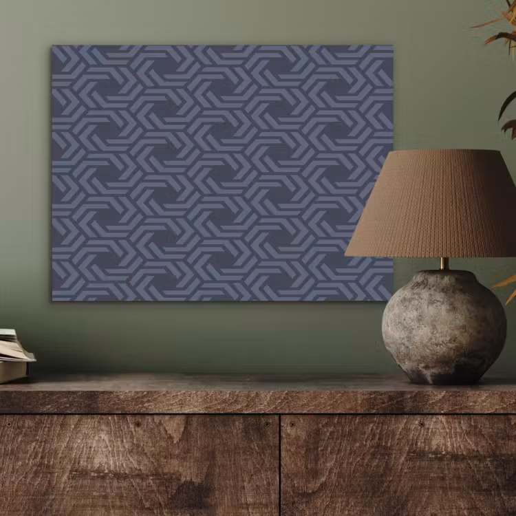 Patroon - Blauw - Geometrisch PET vilt klein 837 -sfeer2