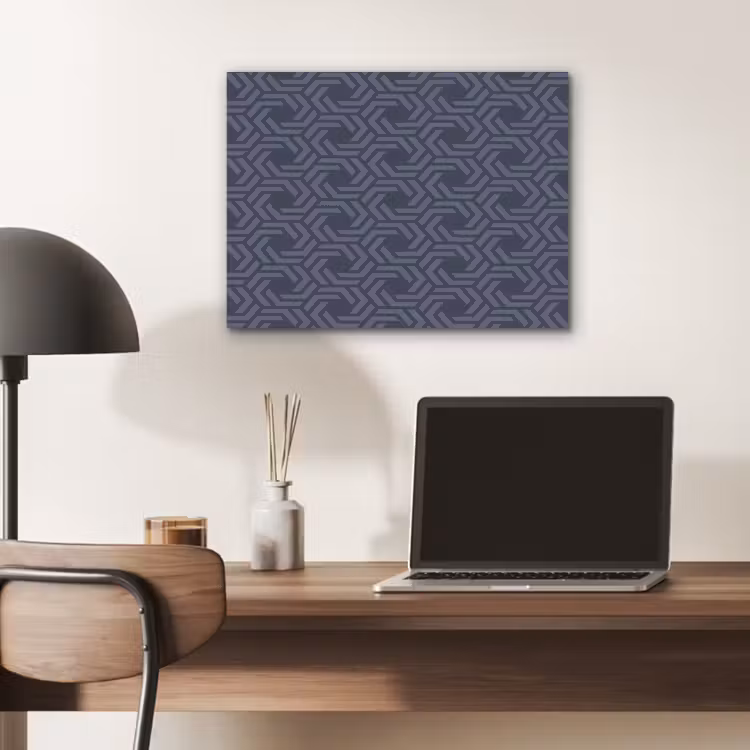 Patroon - Blauw - Geometrisch PET vilt klein 837 -sfeer5