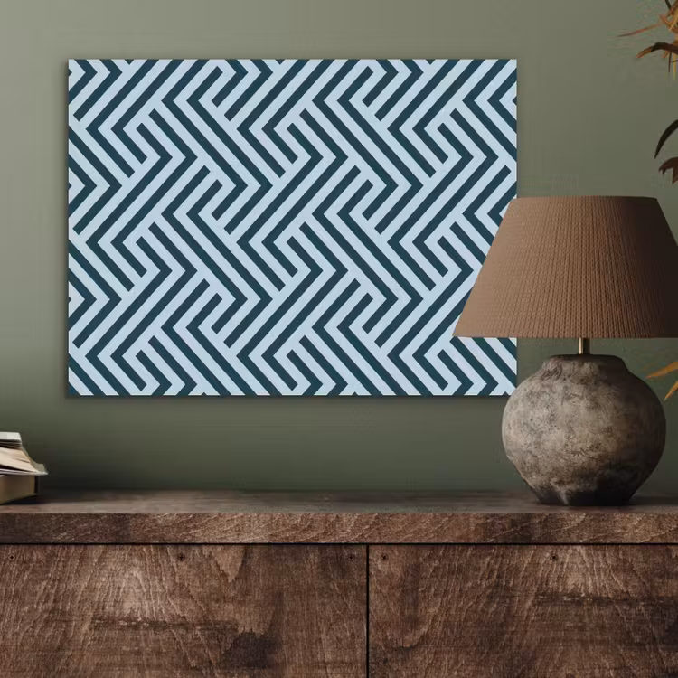 Patroon - Blauw - Lijnen - Zigzag PET vilt klein 837 -sfeer2