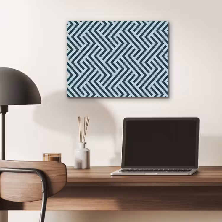 Patroon - Blauw - Lijnen - Zigzag PET vilt klein 837 -sfeer5