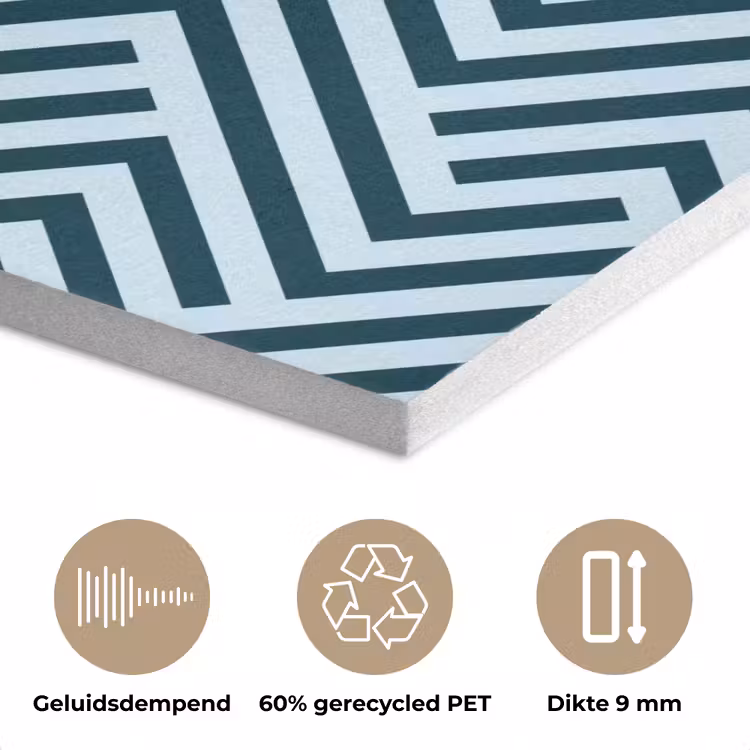 Patroon - Blauw - Lijnen - Zigzag PET vilt klein 837 -closeup_NL