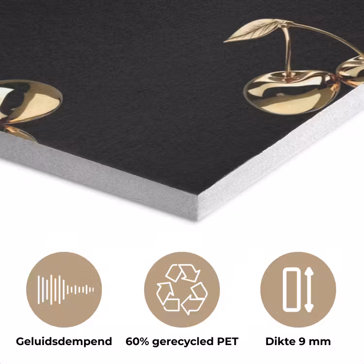Patroon - Kersen - Goud - Chrome PET vilt klein -closeup_NL