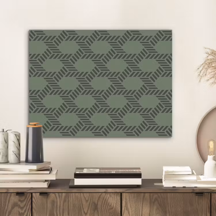 Patroon - Groen - Geometrisch PET vilt klein 837 -sfeer1