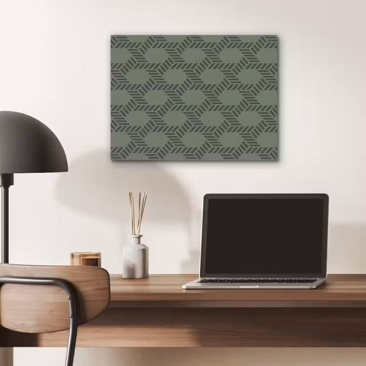 Patroon - Groen - Geometrisch PET vilt klein 837 -sfeer5