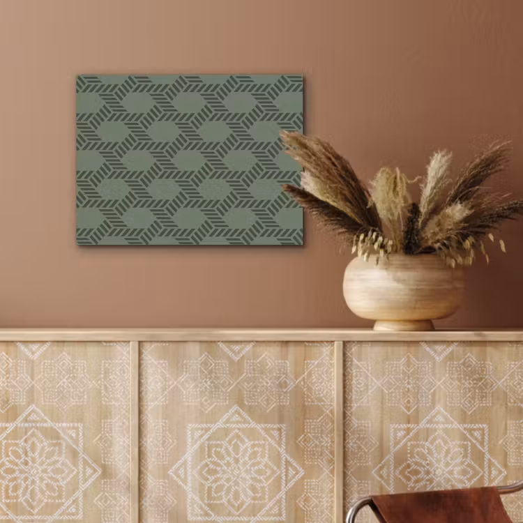 Patroon - Groen - Geometrisch PET vilt klein 837 -sfeer4