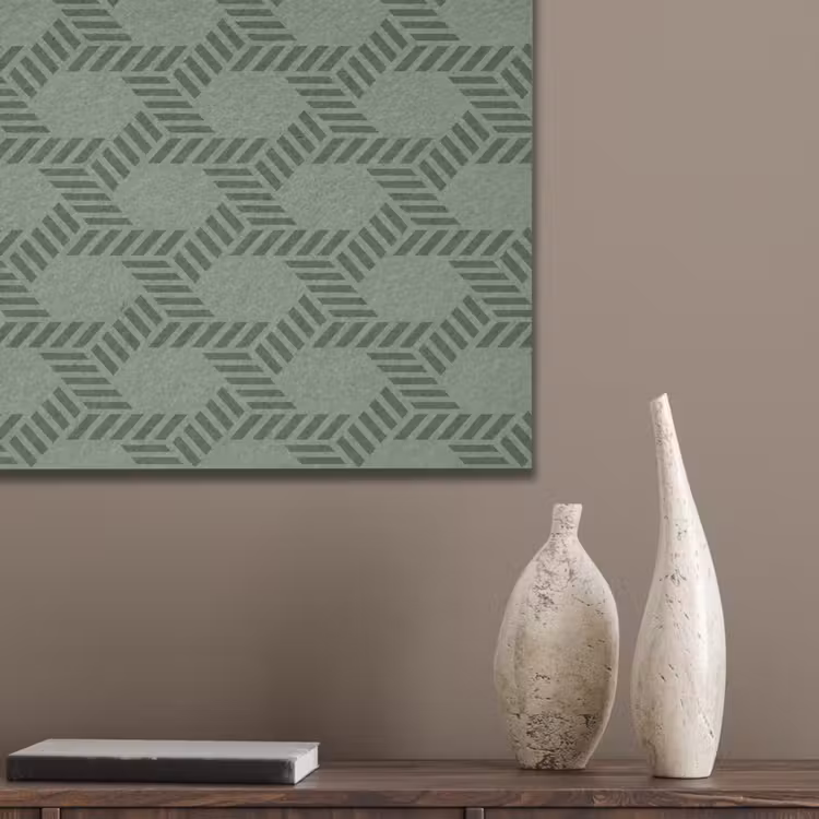 Patroon - Groen - Geometrisch PET vilt klein 837 -sfeer6_closeup