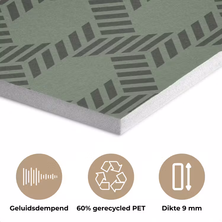 Patroon - Groen - Geometrisch PET vilt klein 837 -closeup_NL