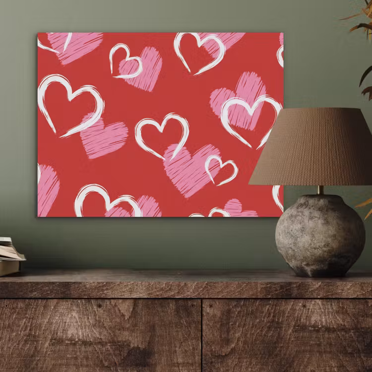 Patroon - Hartjes - Roze - Valentijn PET vilt klein -sfeer2