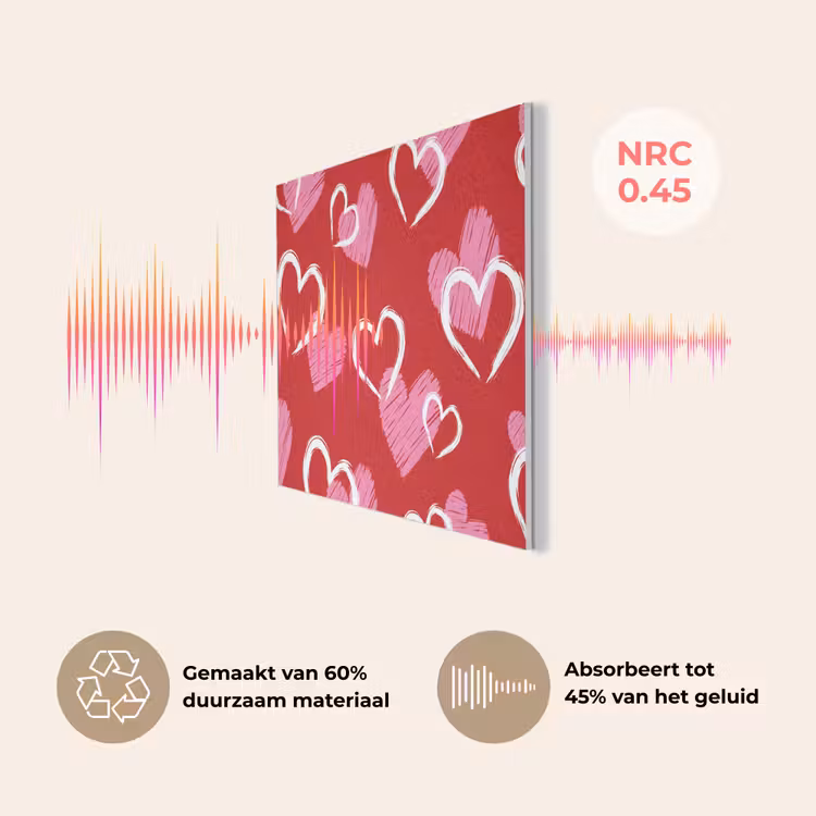 Patroon - Hartjes - Roze - Valentijn PET vilt klein -USP_NL