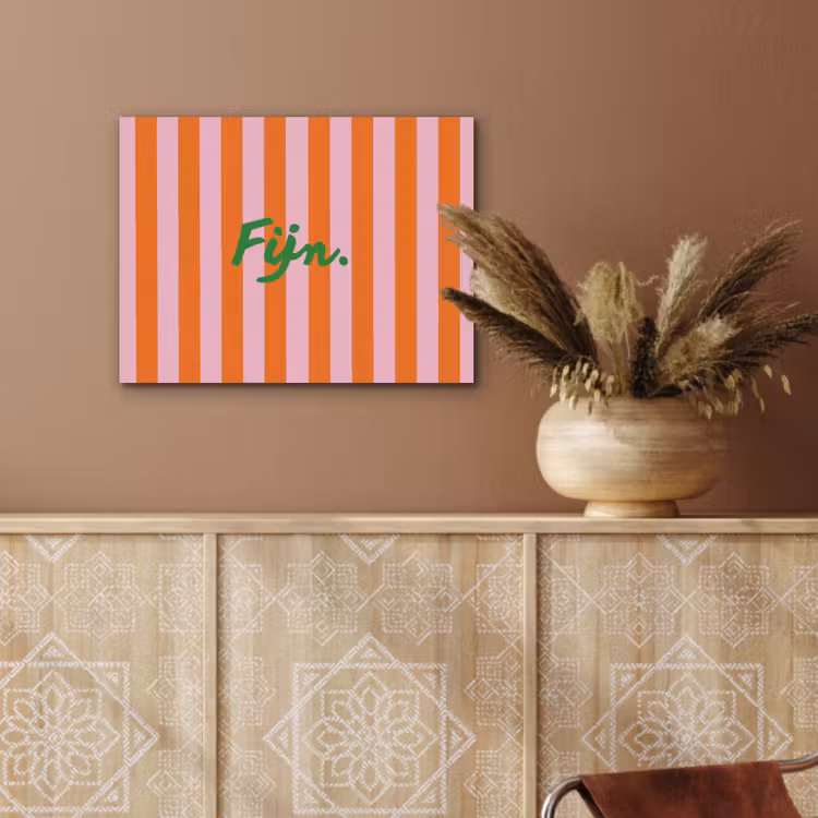 Patroon - Oranje - Fijn - Strepen PET vilt klein -sfeer4