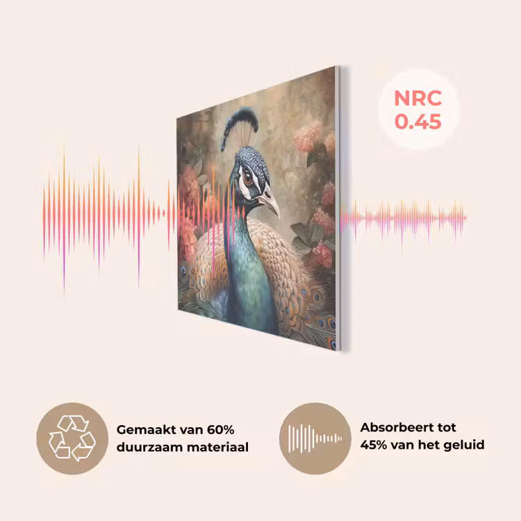 Pauw - Vogel - Bloemen - Planten - Pauwenveren PET vilt klein -USP_NL