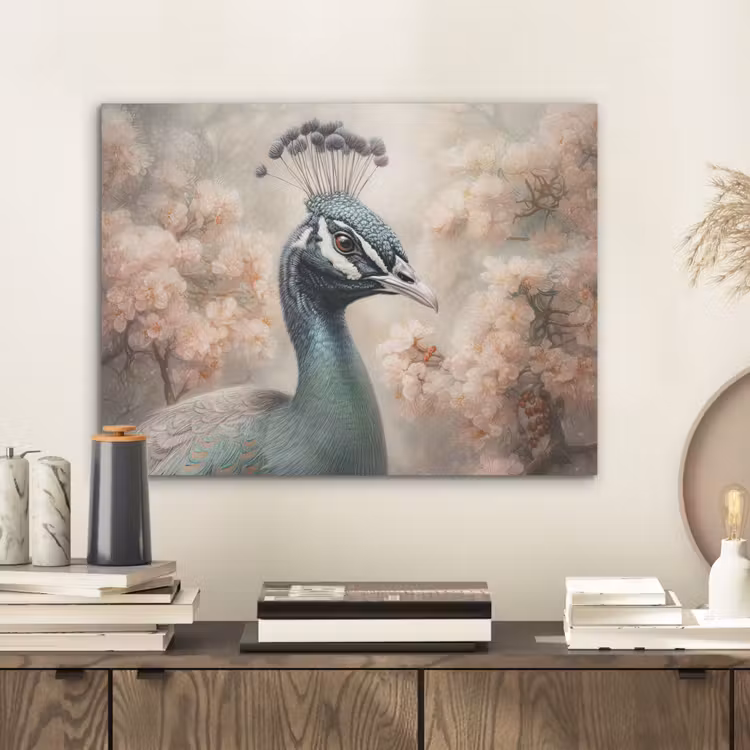 Pauw - Vogels - Bloemen - Boom - Botanisch PET vilt klein -sfeer1