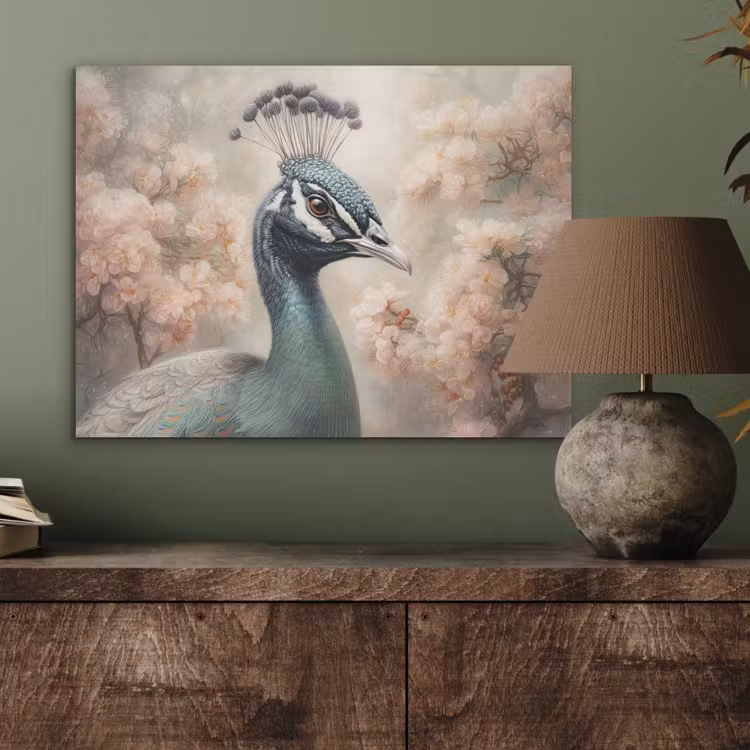 Pauw - Vogels - Bloemen - Boom - Botanisch PET vilt klein -sfeer2