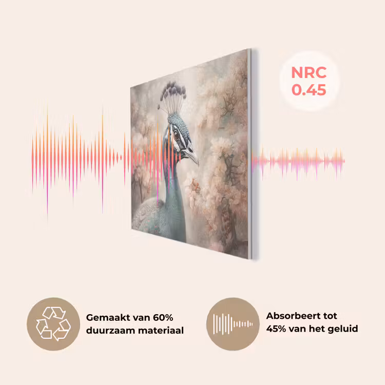 Pauw - Vogels - Bloemen - Boom - Botanisch PET vilt klein -USP_NL
