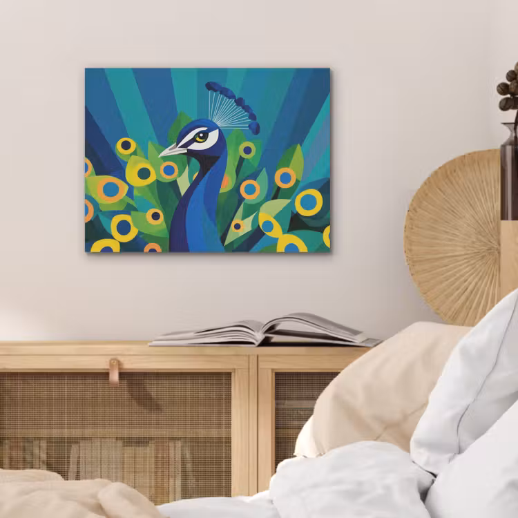 Pauw - Cirkels - Blauw PET vilt klein -sfeer3