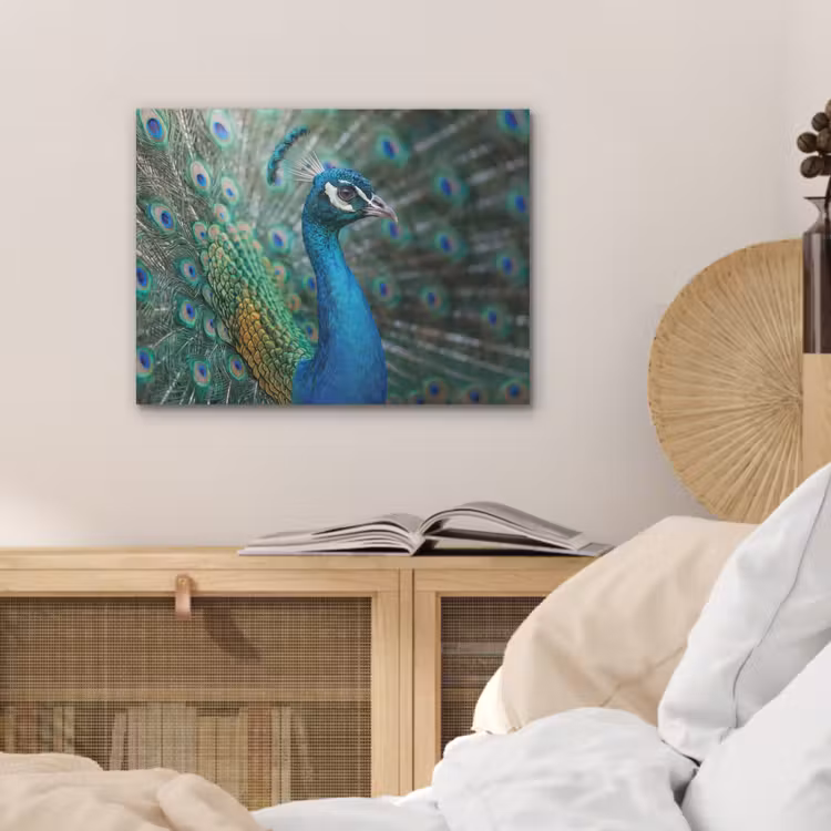 Pauw - Veren - Blauw PET vilt klein -sfeer3