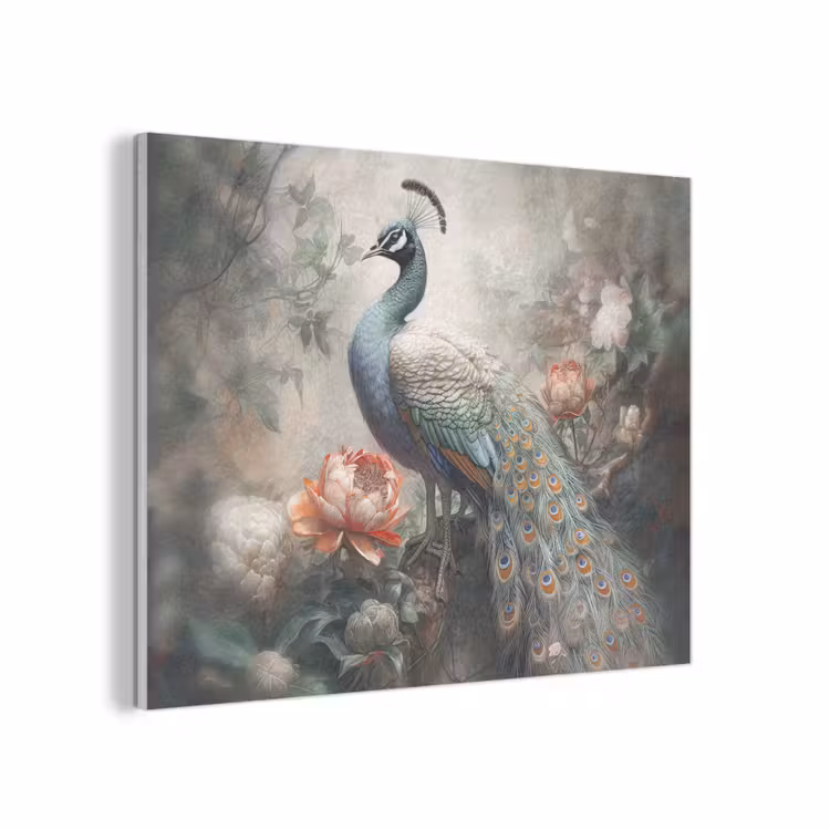 Pauw - Pauwenveren - Vogel - Jungle - Bloemen PET vilt klein -3d