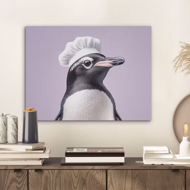 Pinguïn - Koksmuts - Lief - Paars PET vilt klein -sfeer1