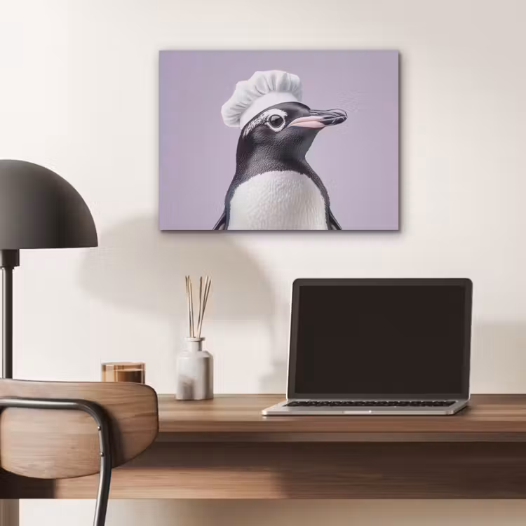 Pinguïn - Koksmuts - Lief - Paars PET vilt klein -sfeer5