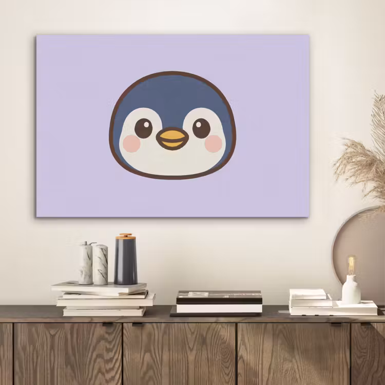 Pinguïn - Paars - Schattig PET vilt middel -sfeer1