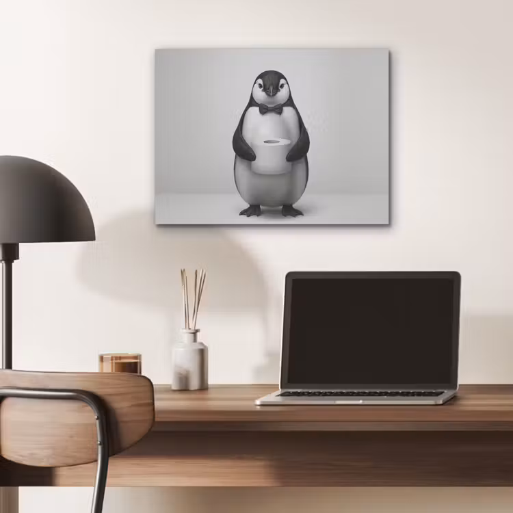 Pinguïn - WC rol - Wit PET vilt klein -sfeer5