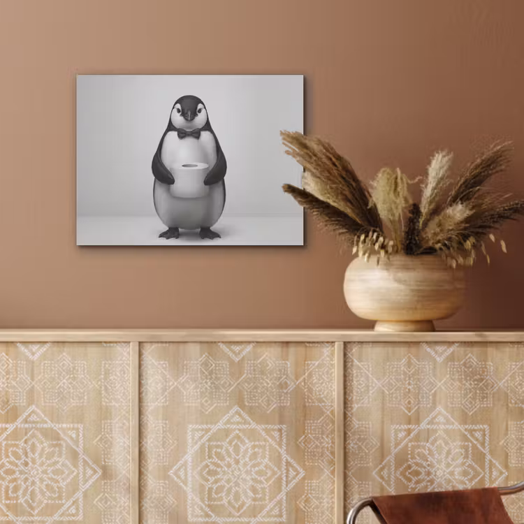 Pinguïn - WC rol - Wit PET vilt klein -sfeer4