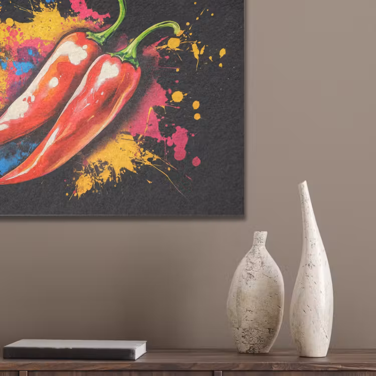 Peper - Graffiti - Verf - Abstract - Modern - Kleurrijk PET vilt klein -sfeer6_closeup