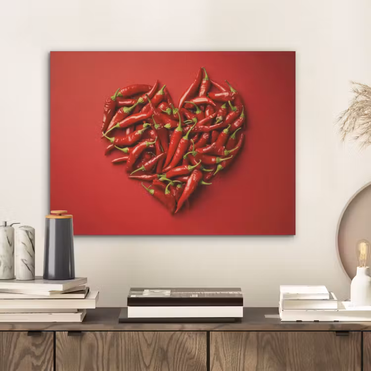 Pepers - Rood - Hart PET vilt klein -sfeer1
