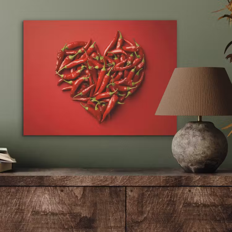 Pepers - Rood - Hart PET vilt klein -sfeer2