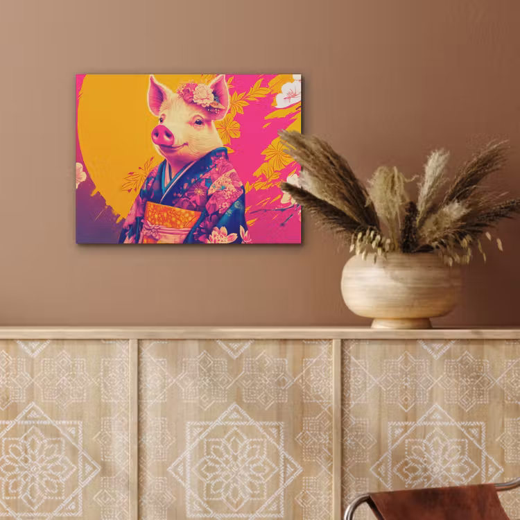 Varken - Bloemkroon - Kimono - Abstract PET vilt klein -sfeer4