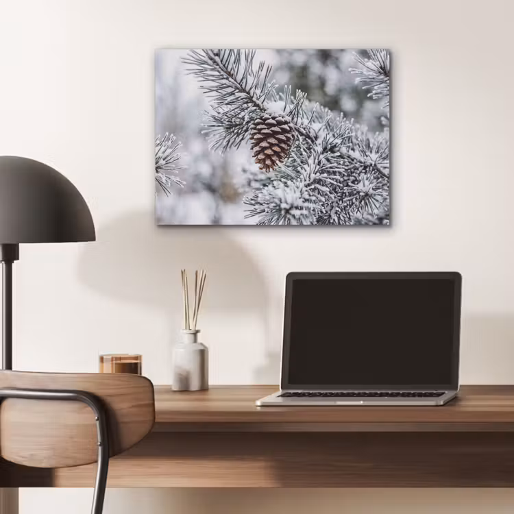 Dennenappel - Tak - Sneeuw - Winter - Sfeervol PET vilt klein -sfeer5
