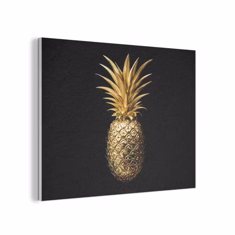 Ananas - Zwart - Goud - Luxe PET vilt klein -3d