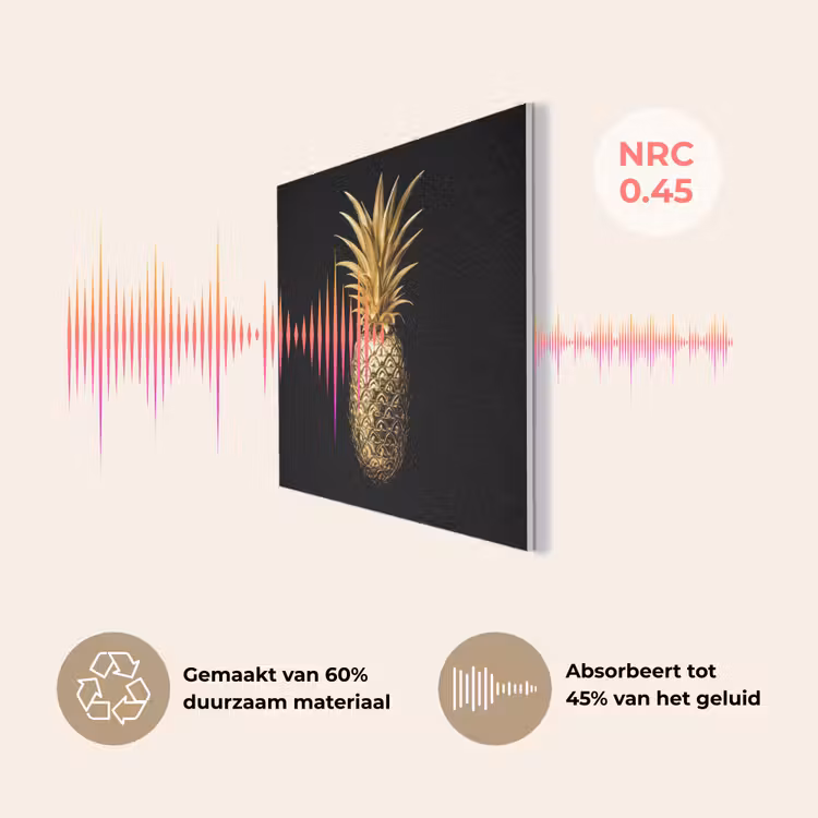 Ananas - Zwart - Goud - Luxe PET vilt klein -USP_NL