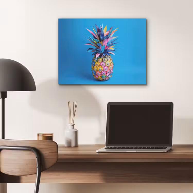 Ananas - Blauw - Tropisch - Vrolijk PET vilt klein -sfeer5