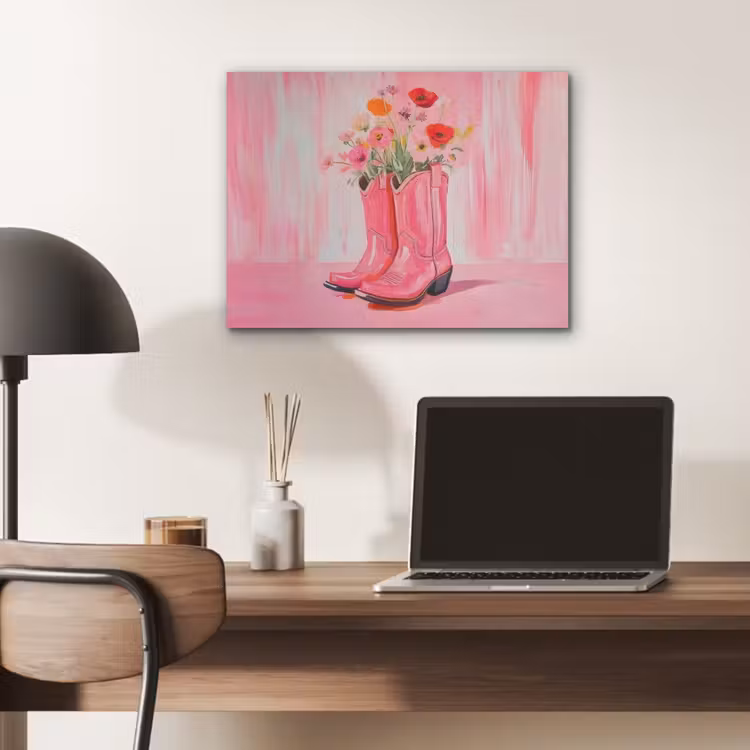 Roze - Bloemen - Cowboy PET vilt klein -sfeer5