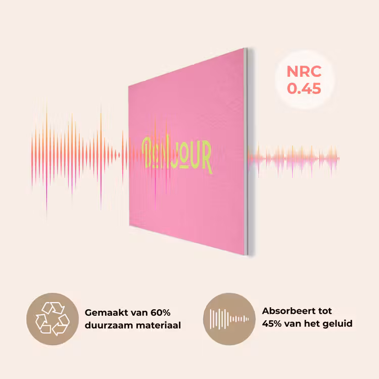 Roze - Groene Bonjour - art-deco PET vilt klein -USP_NL